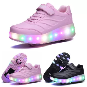 Rollschuhe Mädchen Jungen Kinder Schuhe mit Rollen Skates Leuchtende Turnschuhe - Bild 1 von 14