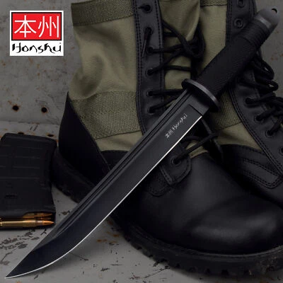 Cuchillo Honshu Midnight Forge Tanto con funda de cuero - Hoja de acero inoxidable Foto 1 de 4