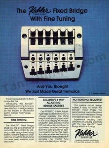 1985 Kahler Fixed Bridge with Fine Tuning Old PRINT AD Wall Decor Idea! (2449) - Picture 1 of 1