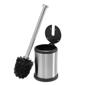 Self Closing Lid Stainless Steel Toilet Brush and Holder - Picture 1 of 5