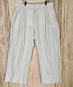 Gap Bedrock Linen Blend Easy Trouser Pleat Front Wide Leg Womens Size 20 Nwt - Picture 1 of 19