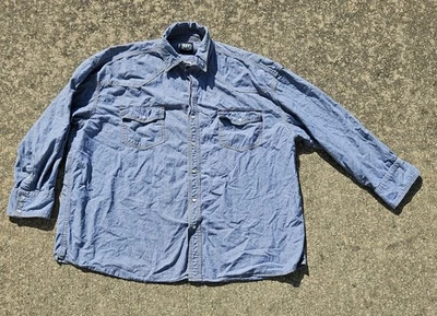 Camisa a Presión Key Pearl Para Hombre 3XL R Azul Denim Vaquero Rancho Rodeo Foto 1 de 4