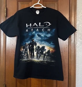 Halo Reach Shirt Men's Size Medium All Black Microsoft Xbox Game shirt Gildan - Picture 1 of 4