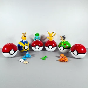 Pokémon Mega Construx Lot – 6 Pokéballs Yamper Bulbasaur Pikachu Morpeko + Parts - Picture 1 of 21