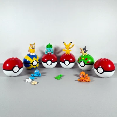 Pokémon Mega Construx Lot – 6 Pokéballs Yamper Bulbasaur Pikachu Morpeko + Parts - Image 1 of 4