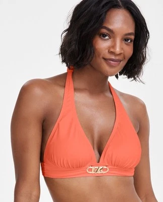 Top de bikini halter para mujer Michael Michael Kors - rojo talla mediana Foto 1 de 4