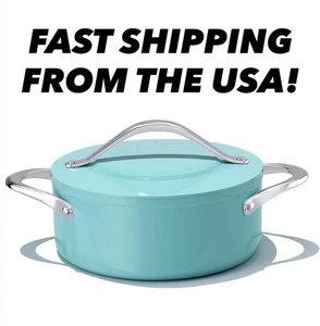 Olla Stock 4.5qt Horno Holandés con Tapa 9.5" Antiadherente Recubierto Cerámico No Tóxico Azul - Imagen 1 de 10