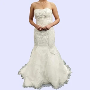 Impression Mermaid Wedding Dress UK 8-10 NWT Ivory Embellished RMF17-LJ - Picture 1 of 15