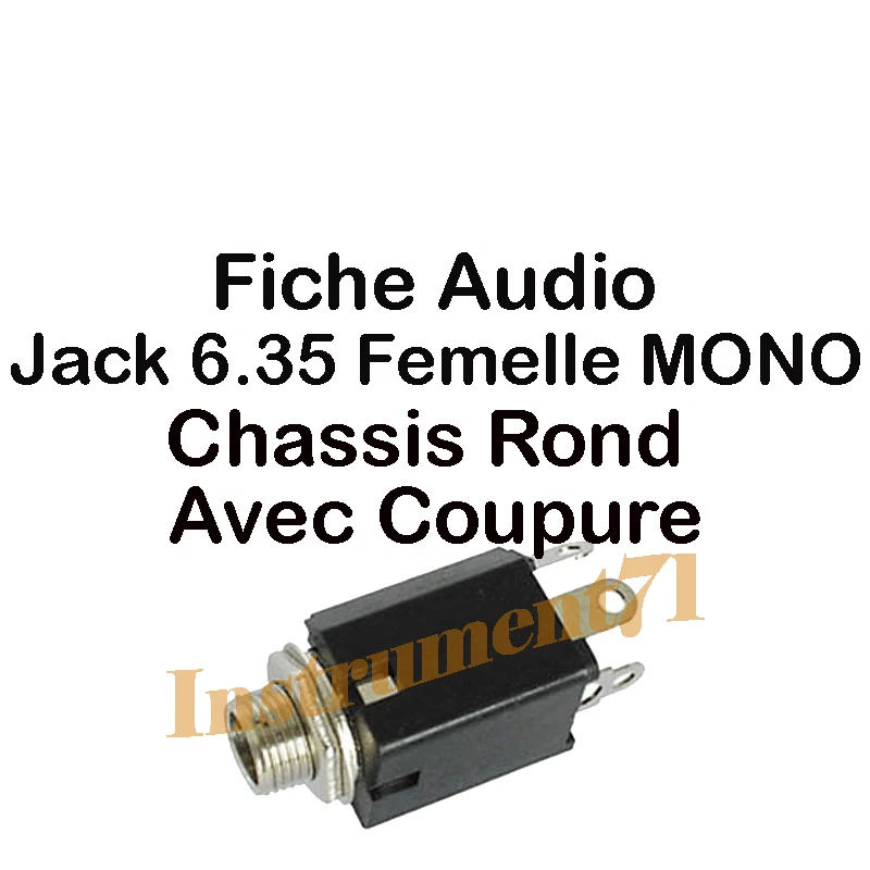1 Fiche Jack 6.35 MONO Femelle Chassis Capot Plastique Connections à souder - Photo 1/1