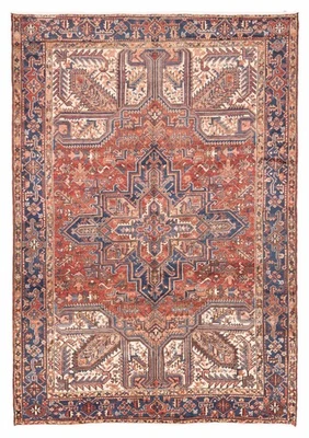 Vintage Geometric Area Rug 7'7" x 10'7" Traditional Hand-Knotted Wool Carpet - Image 1 of 4