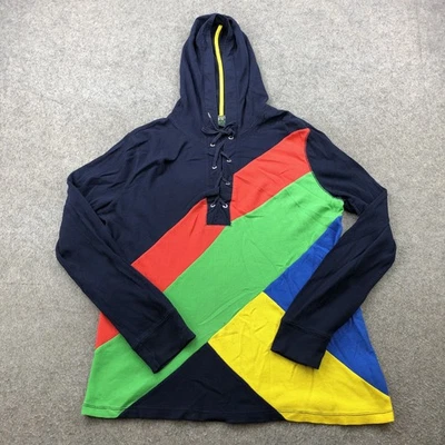 Sudadera con Capucha Lauren Ralph Lauren Para Mujer XL Azul Marino Multicolor Rayas Pullover L-RL Active Foto 1 de 4