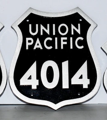 🔥 Motor CAST 4014 Union Pacific Railroad Big Boy matrícula de aluminio  Foto 1 de 4