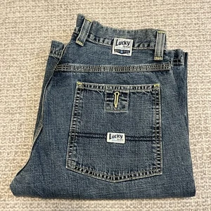 Jeans VINTAGE marca fortunata abbigliamento da lavoro elettricista pantaloni denim dritto USA taglia 4 - Foto 1 di 10