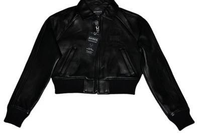 AUTÊNTICA JAQUETA AVIREX FEMININA CROPPED ICON TRIPLA PRETA NOVA EM FOLHA TODOS OS TAMANHOS - Imagem 1 de 4