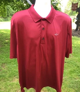 Greg Norman "Play Dry" Golf Polo burgunderrot Gr. XL weiß Fisch Logo vorne KOSTENLOSER VERSAND - Bild 1 von 11