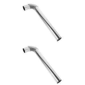 2 Sets Stainless Steel Exhaust Pipe Metal Stove Flue Camping Chimney - Picture 1 of 12