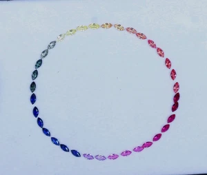 Impresionante piedra preciosa suelta de zafiro arco iris natural de 3x6 mm corte marquesa 36 piezas - Imagen 1 de 8