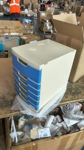 USED  Blue Drawer Box with 6 Compartments 11.6*15.5*17in 9.48lbs - Picture 1 of 11