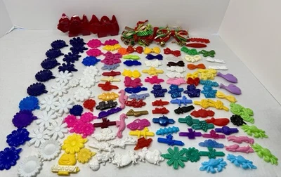 Lote 100+ Pinzas para el cabello vintage de plástico para niños animales flores frutas ranas Foto 1 de 4