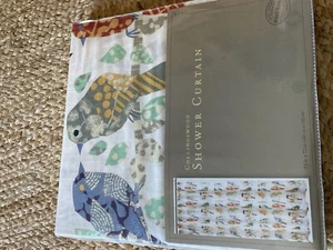 World Market "Collingswood" Bird Design Fabric Shower Curtain New In Package - Picture 1 of 3