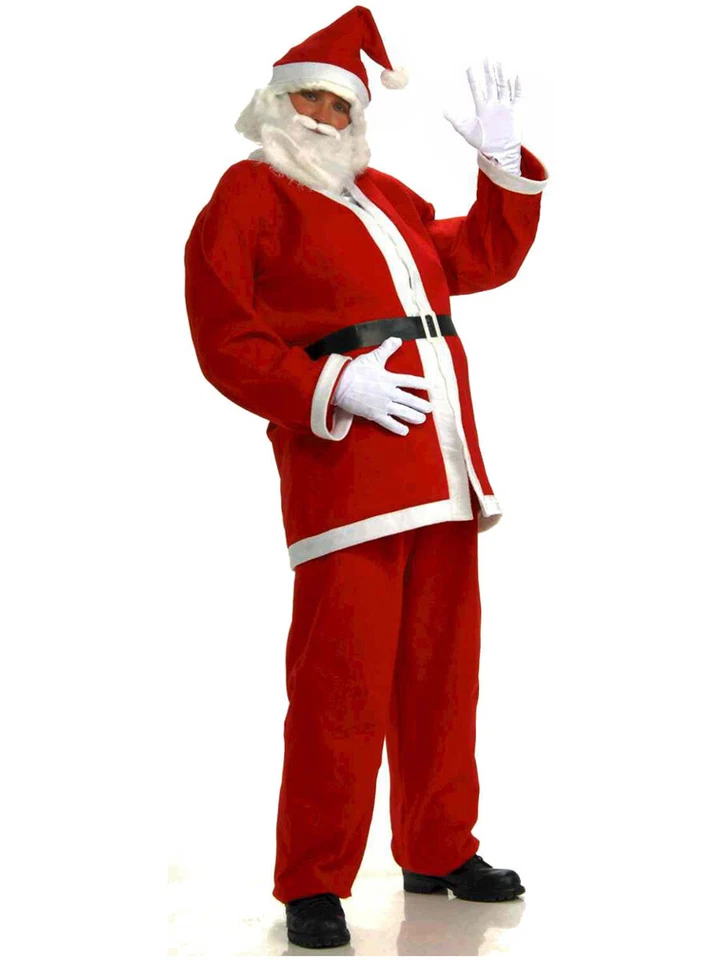 Traje de disfraz de Navidad de Papá Noel de franela promocional para hombre adulto Foto 1 de 1