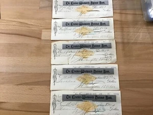 1900-01 Crocker-Woolworth National Bank San Francisco Revenue Stamped Lot of 5 - Picture 1 of 13