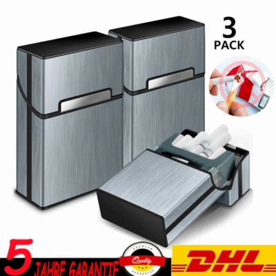 3stk Zigarettenbox Aluminium Zigarettenetui Zigarettenhülle Zigarettenschachtel - Bild 1 von 4
