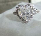 Vintage Sterling Silver Heart CZ Diamond Infinity Ring Size 8 