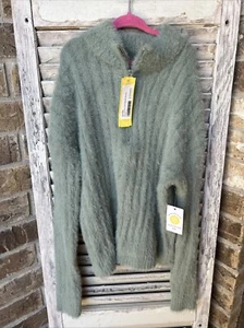 NWT Love Ellie Jess Green Quarter Zip Sweater- Girls Large- Stitch Fix Kids - Picture 1 of 8
