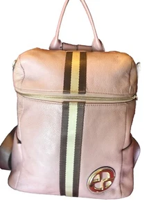 Pastel Pink Leather Medium Sized Backpack EUC - Picture 1 of 8