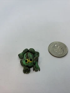 Vintage Handmade Frog Toad Figurines Collectible Clay - Picture 1 of 5