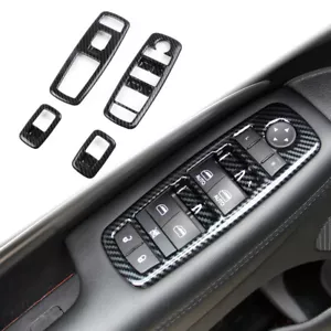 Carbon Fiber Style Window Lift Trim Switch Panel Cover Trim for Dodge Durango - Foto 1 di 6