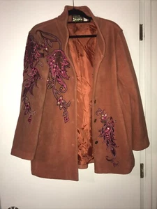 BOB MACKIE WEARABLE ART RUST/BURNT ORANGE COAT SIZE M - Bild 1 von 8