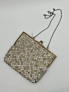 Gray & Clear Rhinestone Vintage Purse Stamped A.B -  JCS - Picture 1 of 3