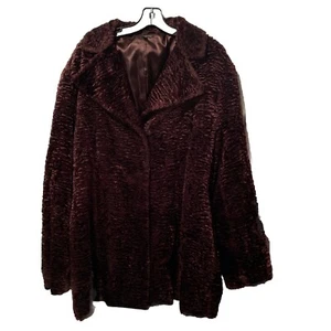 Vintage Y2K Penny Lane Large Brown Brocade Faux Fur Boho Jacket Coat Boho 90’s - Picture 1 of 11