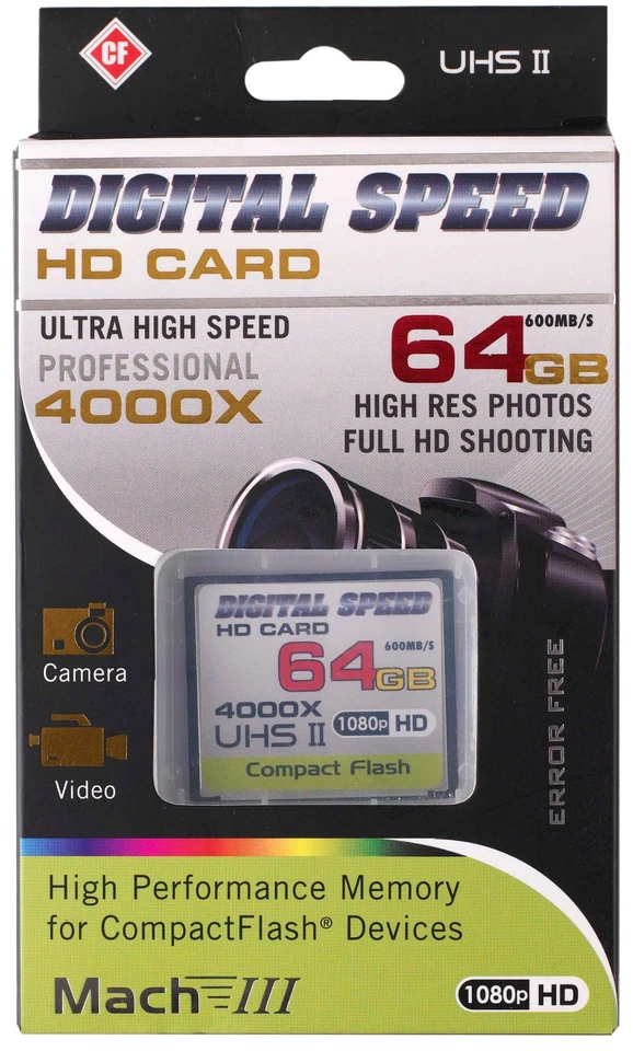 Digital Speed 4000X 64GB Professional High Speed Mach III 600MB/s Error Free CF - Image 1 of 1