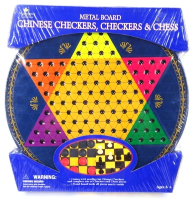 VTG Cardinal Chinese Checkers REGULAR CHECKERS & CHESS Metal 2003 FACTORY SEALED - Image 1 of 3