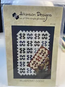 ATKINSON DESIGNS Table Runner & Lap Quilt Pattern #ATK-122 BLUEBERRY GOOSE - Picture 1 of 2