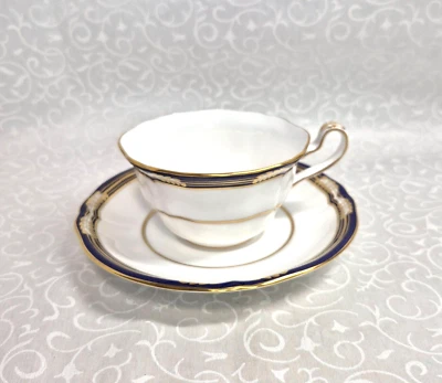 SPODE Chancellor Cobalt Blue  Gold Trim Footed Cup & Saucer Set - Image 1 of 4