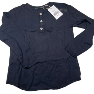 NWT Miki Miette (Nordstrom) Buzz Long Sleeve Henley Black Size 5Y - Picture 1 of 3