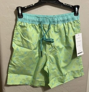 Boys 9/10 Palm Tree Swim Trunks 24” Waist Pockets No Lining Medium Orig $16 - Picture 1 of 5