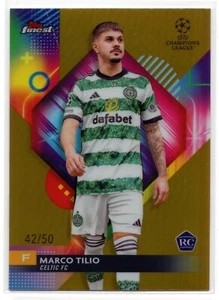 2023-24 Topps Finest Champions League MARCO TILIO #104 Gold Refractor RC /50 - Picture 1 of 4