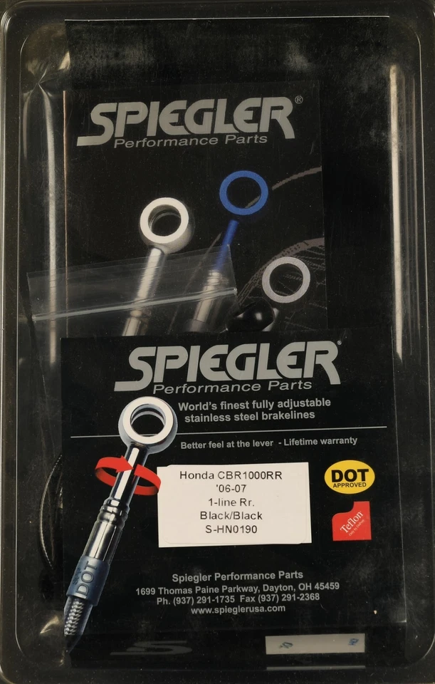 Spiegler Stainless Steel Brake Honda CBR1000RR Rear 2006-2007 1 Line S-HN0190 - Image 1 of 1