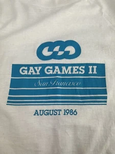 Gay Games II T-shirt San Francisco 1986 White Rare Vintage Size XL - Picture 1 of 9