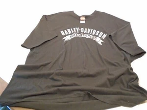Harley Davidson Mens Size 3XL Faded Spell Out Double Sided T-Shirt Black Cotton - Picture 1 of 5