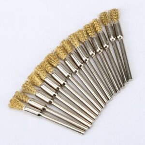 15Pcs Brass Wire Brush Polishing Cup Wheel Dremel Rotary Tool For Rust Removal
