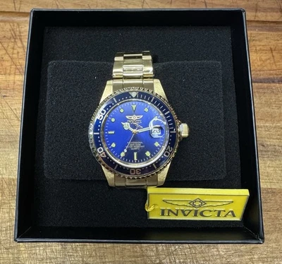 Reloj Hombre Invicta 8937 Pro Diver Esfera Azul Dorado Acero Inoxidable Cuarzo 37.5mm Foto 1 de 4