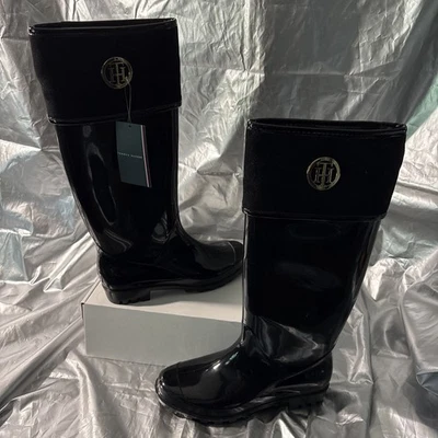 Tommy Hilfiger Botas de Lluvia Brillantes Nuevas con Etiquetas Para Mujer Talla 10 Foto 1 de 4
