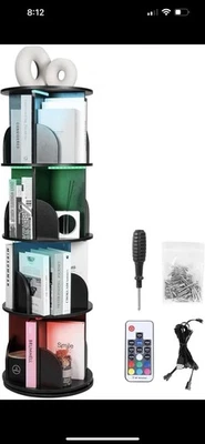 Estantería giratoria 360° estantería de almacenamiento de 4 niveles/estante de exhibición independiente - Imagen 1 de 2