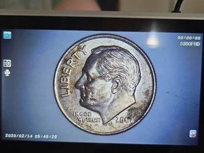 2007 D 5c Dime Many Errors on coin Roosevelt US Dime Error Coin - Image 1 of 4